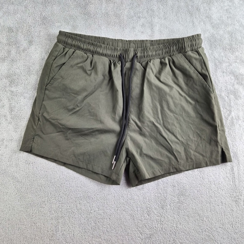 Coofandy‎ Men Shorts Medium 28x3 Olive Green Drawstring Lined Pockets Athletic